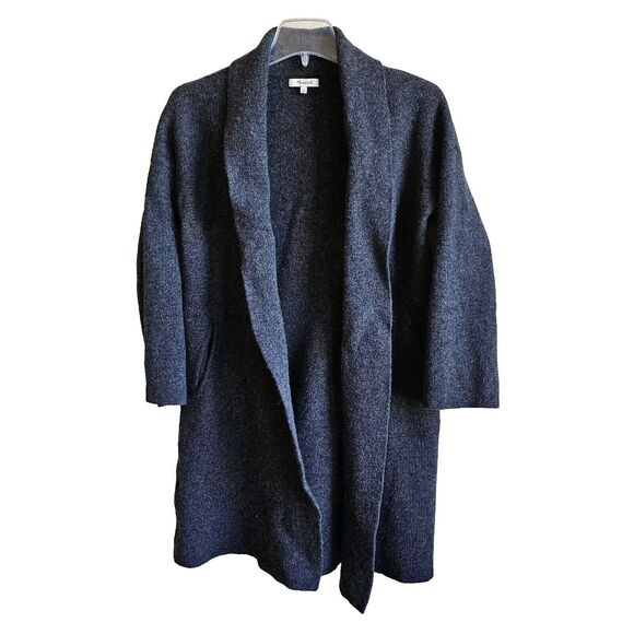 Madewell Gray Wool Cardigan Sweater Size Small Long Open Drape Front Cozy Winter - Picture 1 of 5